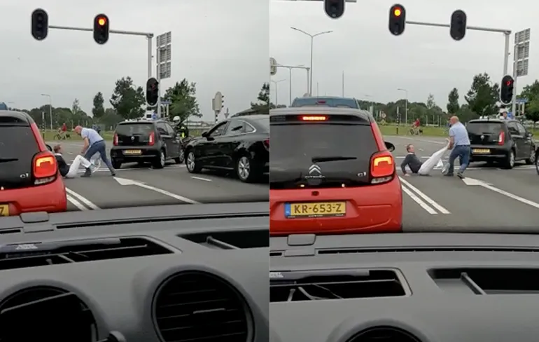Als je toch moet wachten voor het stoplicht, dan maar even losgaan