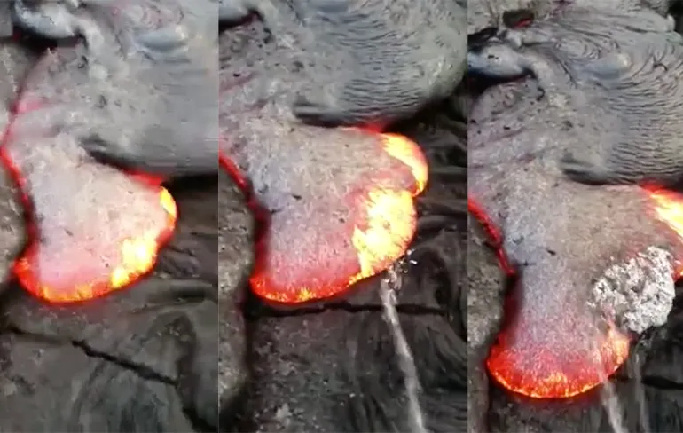 Altijd al willen weten wat er gebeurt als je op lava pist?