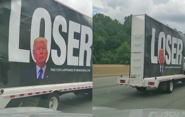 Amerikanen op snelweg laten zien wat ze van Trump vinden