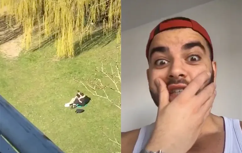 Amoureus koppeltje gewezen op feit dat ze niet voldoende afstand houden