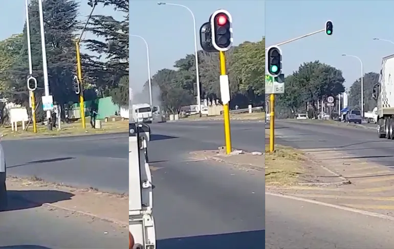 Andere video overval op waardetransport in Benoni in Zuid-Afrika