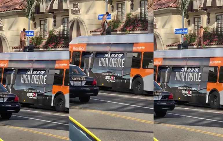 Anders ga je toch gewoon in West Hollywood naakt op een bus staan...