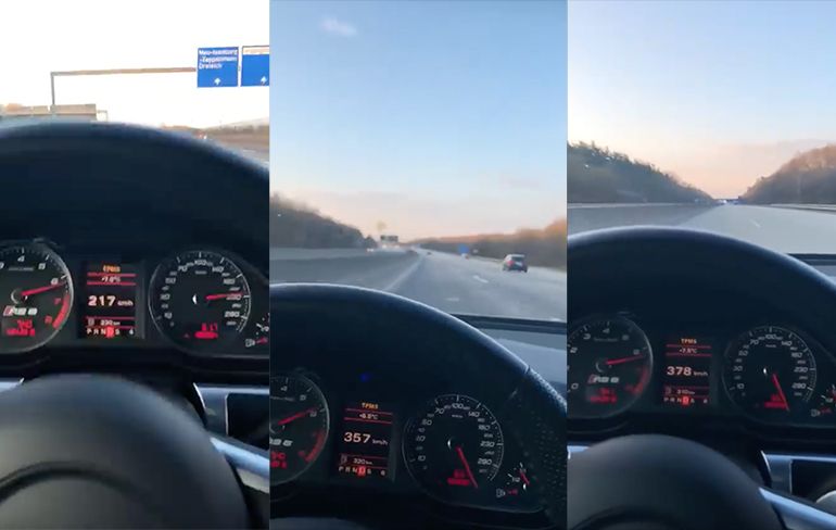 Audi RS6 rijder trapt hem tot 378 kilometer per uur