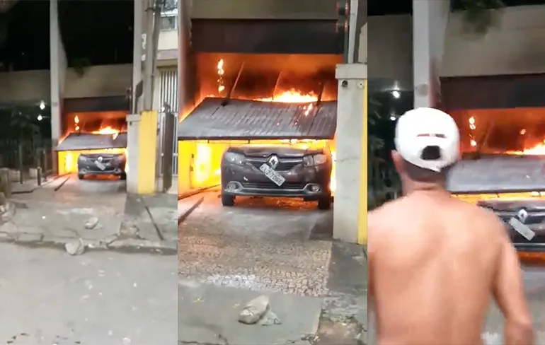 Auto explosie in garage in Braziliaanse Rio de Janeiro