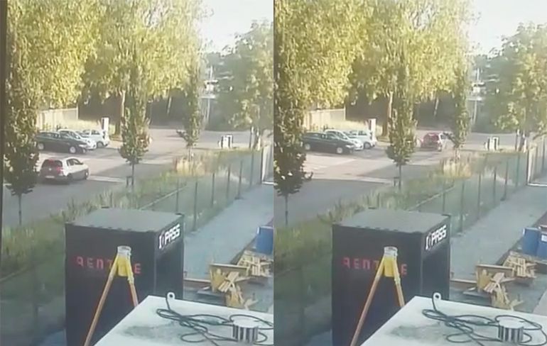 Auto in Schiedam rijdt in bocht volle vaart rechtdoor, fles lachgas gevonden