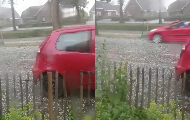 Automobilist in Ter Apel zou Buienradar eens moeten installeren