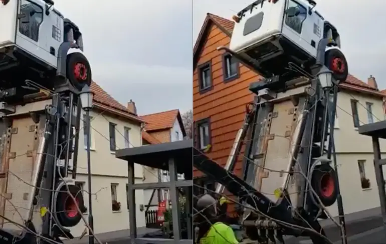 Baas, de koplampen schijnen nu naar boven, maar gaan we wat aan doen...