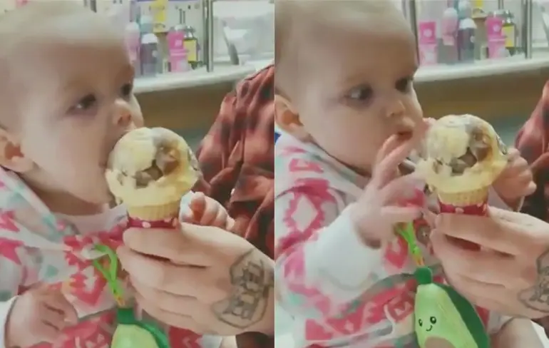 Baby's eerste ijsje, maar absoluut niet de laatste