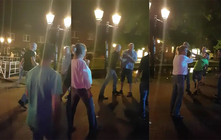 BAM! Iemand knock out geslagen in Duitse Papenburg!