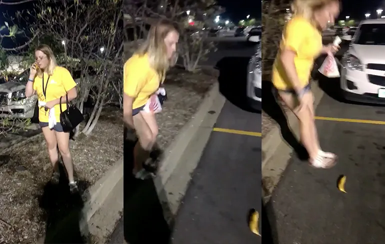 Banaan neemt wraak op grietje