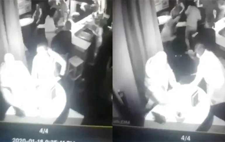 Beelden matpartij tussen Feyenoord en Heerenveen "fans" in Woerden