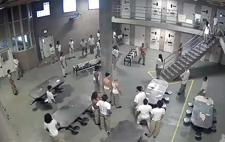 Beelden matten in de Cook County Jail in Illinois