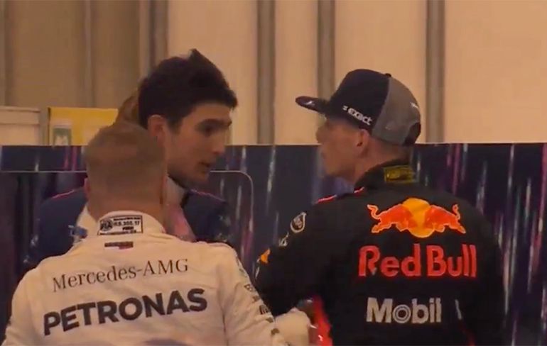 Beelden Max Verstappen en Esteban Ocon maken ruzie