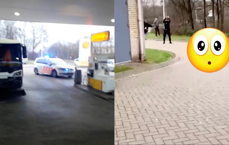 Beelden politie lost waarschuwingsschot tijdens aanhouding in Venlo