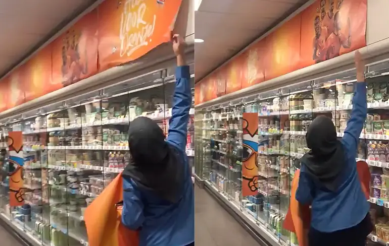 Bij de Appie waren ze na de wedstrijd snel met opruimen