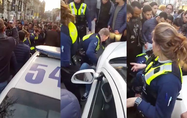 Bizar: Menigte omsingelt agenten na arrestatie in Antwerpen