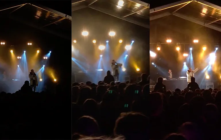 Bizzey komt niet om bieries te vangen en loopt van podium af in Dokkum