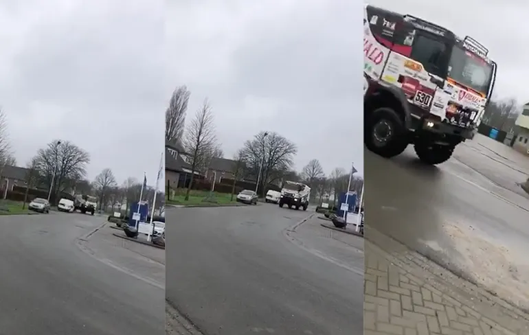 Bochtje gaat toch niet helemaal lekker voor Dakar Truck