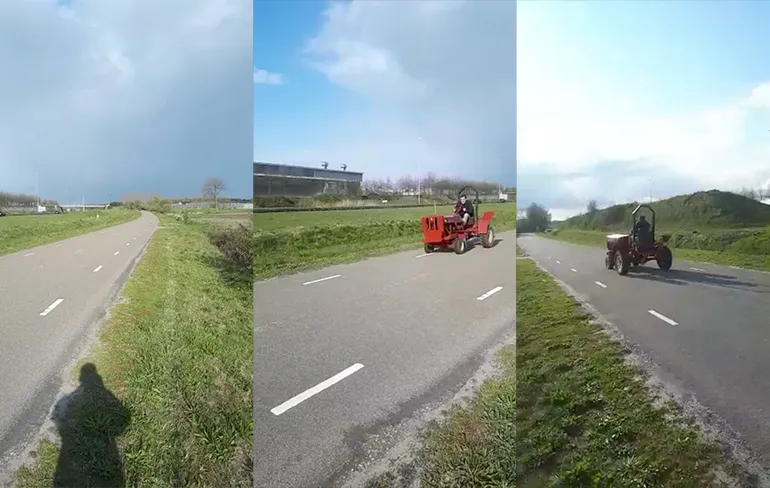 Boertje kan trekker niet meer onder controle houden