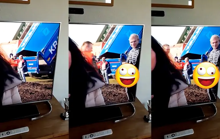 Bouwer demonstreert op televisie op aparte manier tegen stikstofbeleid