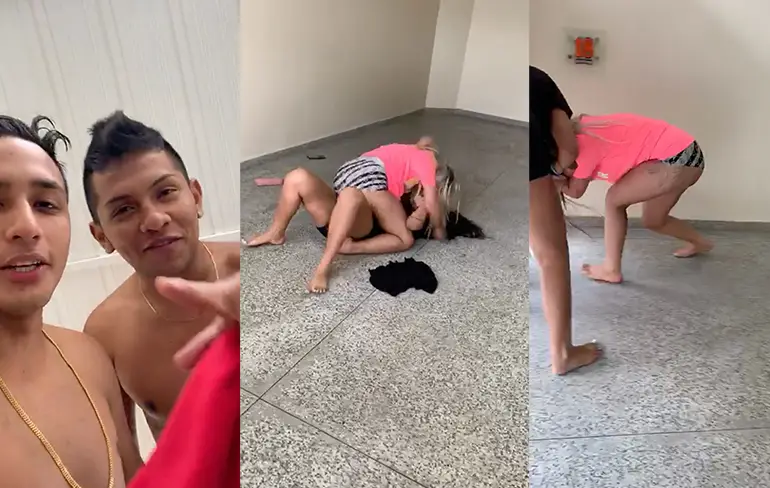 Boys vermaken zich wel als hun vrouwen met elkaar aan het matten zijn