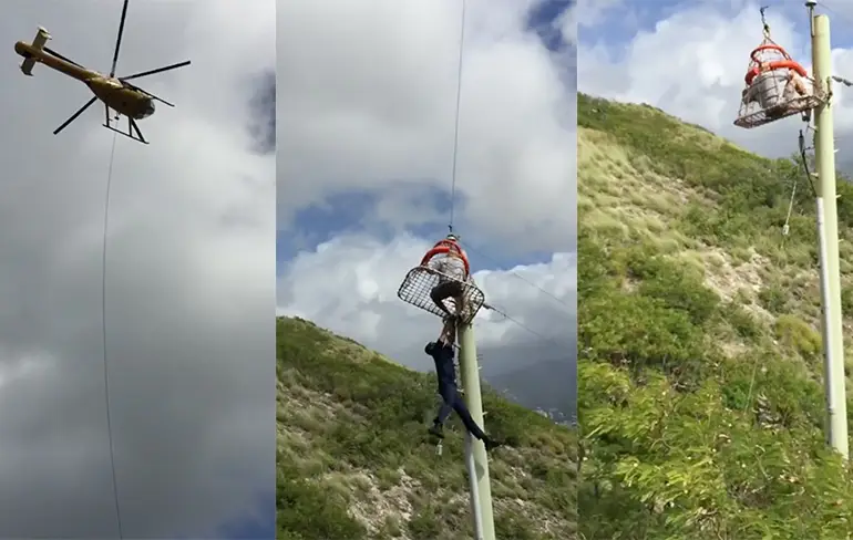 Brandweerman op Hawaii komt ongelukkig in aanraking met elektriciteitsmast