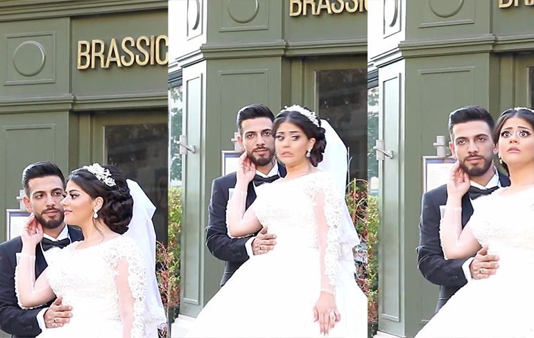 Bruidspaar in Beiroet heeft in paar seconden een hele andere bruidsreportage