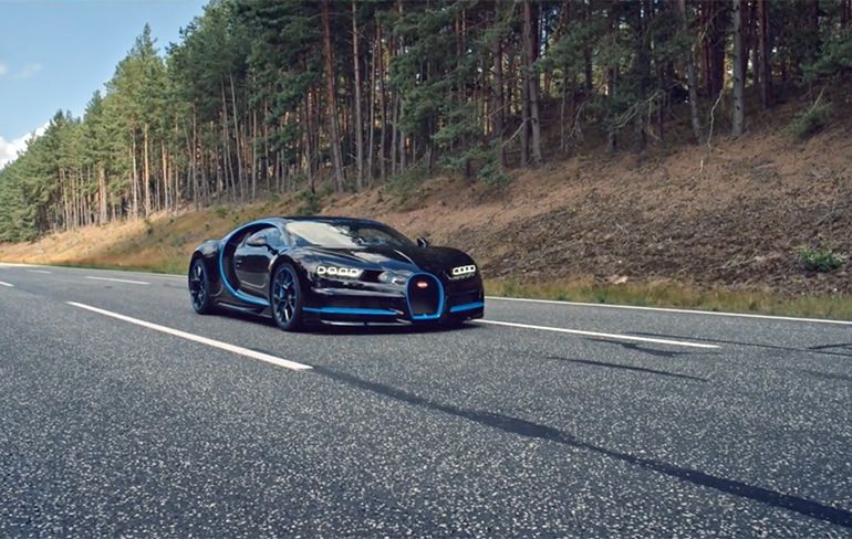 Bugatti gaat in 42 seconden van 0 naar 400 en terug naar 0