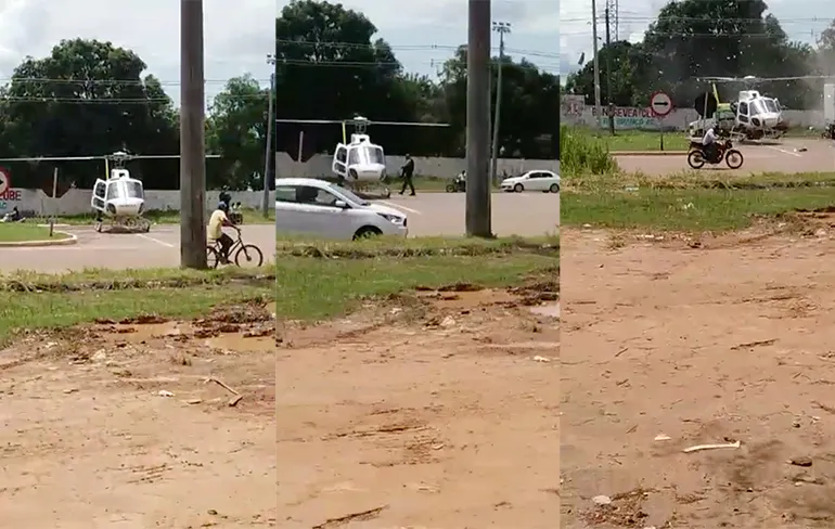 Busje neemt bocht iets te ruim en daardoor gaat helikopter kapot