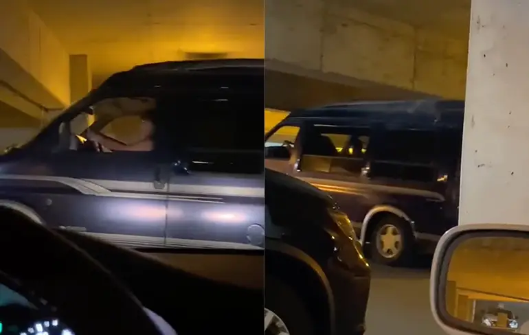 Busje was vol geladen toen het de parkeergarage in ging, maar naar buiten...