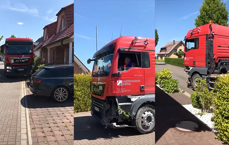 Chauffeur is niet lekker en sloopt voortuintjes