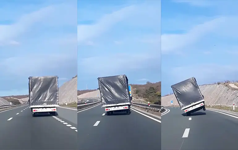 Chauffeur in Kroatie heeft een klein beetje last van harde wind