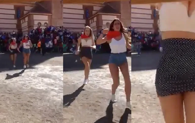 Chick is duidelijk iets vergeten tijdens rennen met stieren