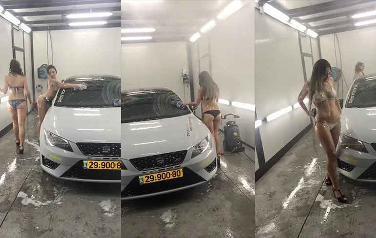 Chick laat zien wat de gevaren zijn van auto wassen