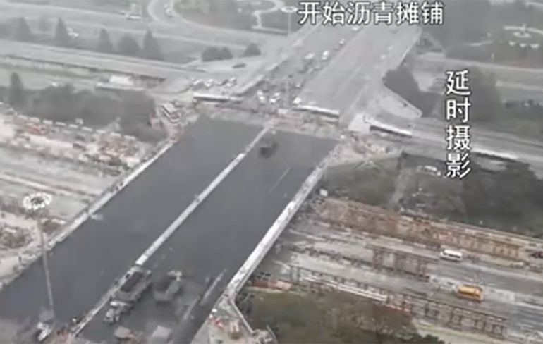 Chinezen doen renovatie van brug in 43 uur!