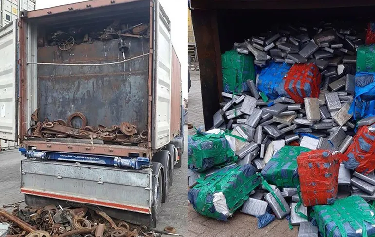 Cocaïne met straatwaarde van 900 miljoen euro gevonden in containers met schroot