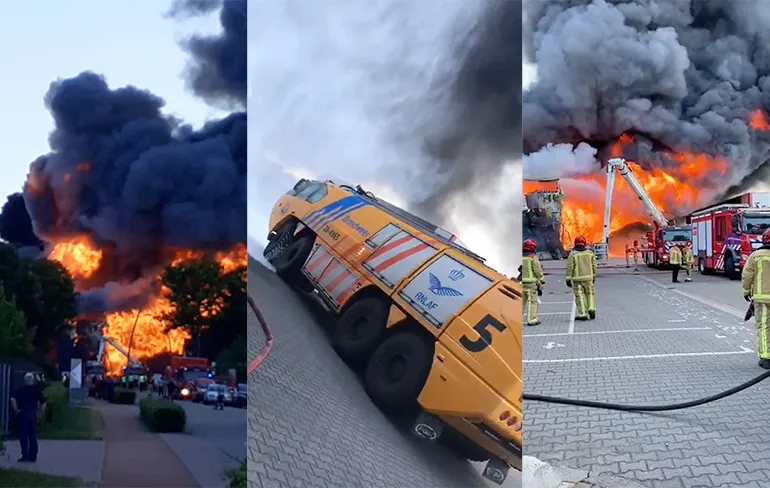 Compilatie video's grote brand in Hapert