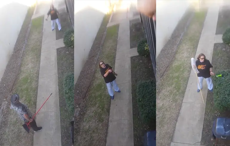 Crackhead buren vechten meningsverschil uit met bezems