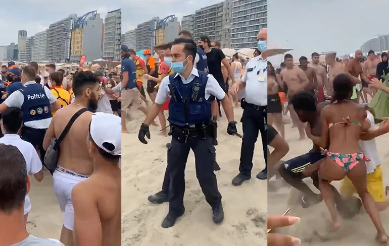Dagje strand Belgische Blankenberge erg gezellig met massale matpartij