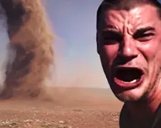 Daredevil uit Australië maakt selfie met Tornado