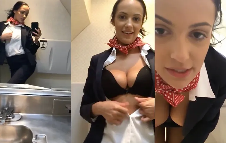 De echt spannende beelden van stewardess die wifi gebruikte voor showtje
