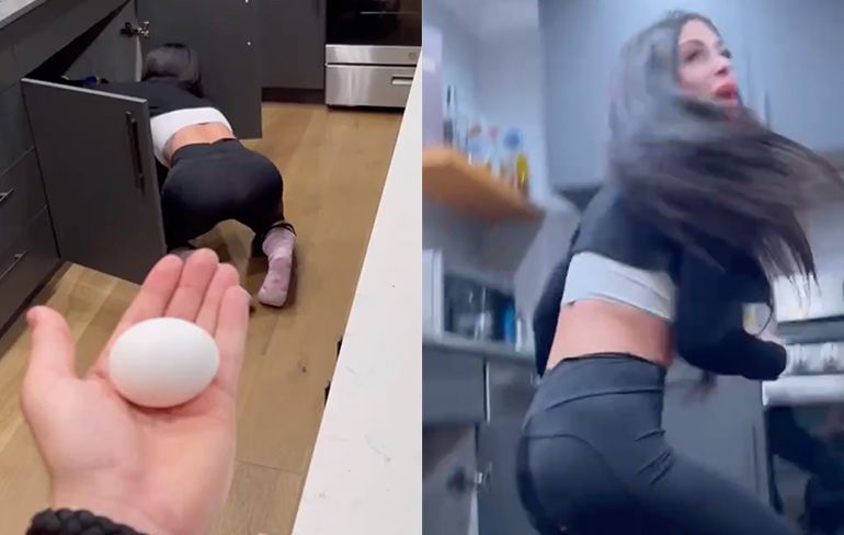 De sla een ei kapot in de strakke yogabroek van je vriendin uitdaging