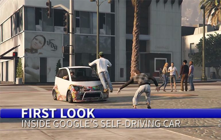 De zelfrijdende auto van Google maakt zijn intrede in GTA 5