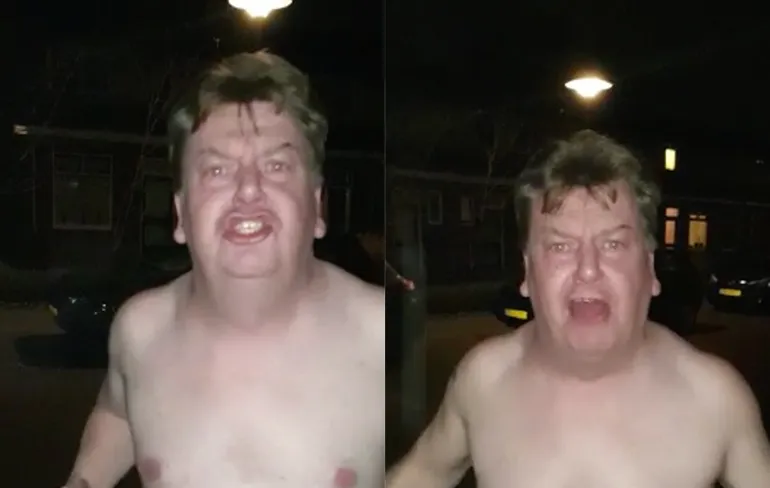 Demonstreren tegen avondklok kan ook in je geboortekostuum...