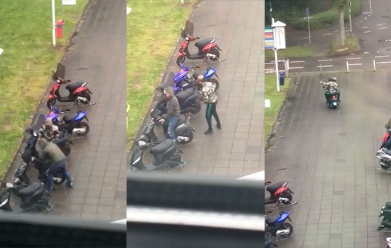 Dieven stelen scooter voor oog van hele klas in Sittard