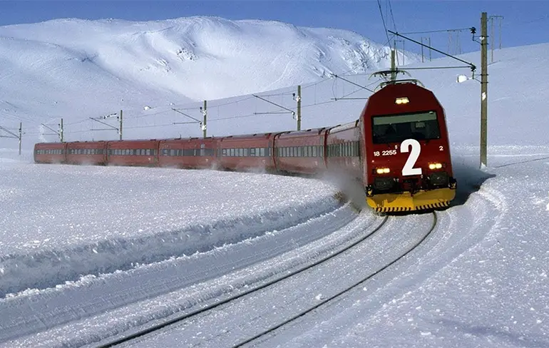 Dit uitzicht heeft een treinmachinist in Noorwegen