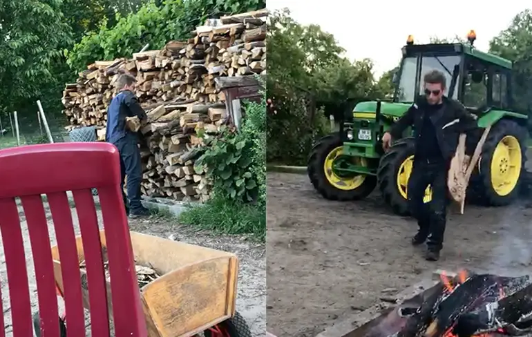 Dronken brandhout regelen is soms ook een hele uitdaging