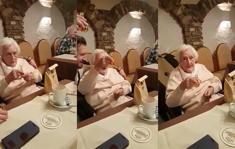 Duitse oma is een beetje in het verleden blijven hangen!