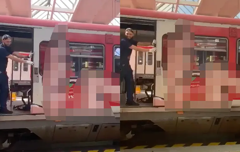 Duitse trein is van schunnige graffiti voorzien
