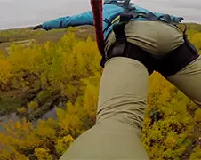 Echte Russische schommel met een GoPro